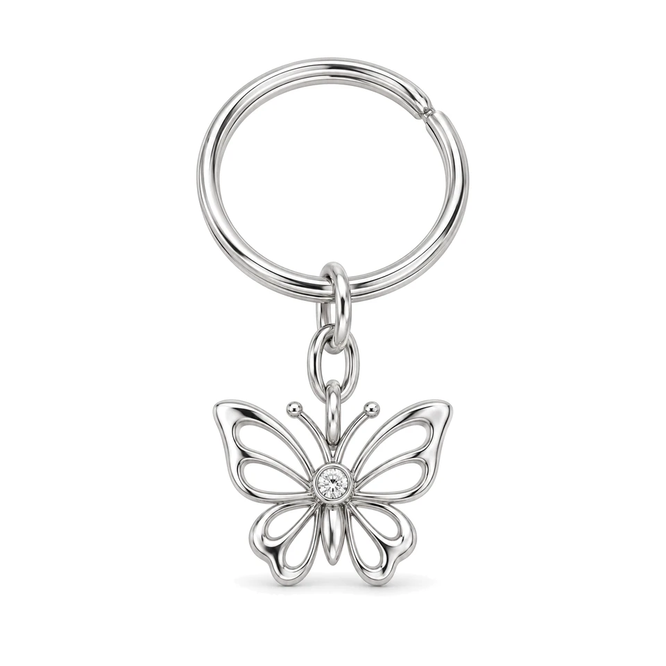 Alina Butterfly Key Ring in Sterling 925 silver by Victoria Diamonds