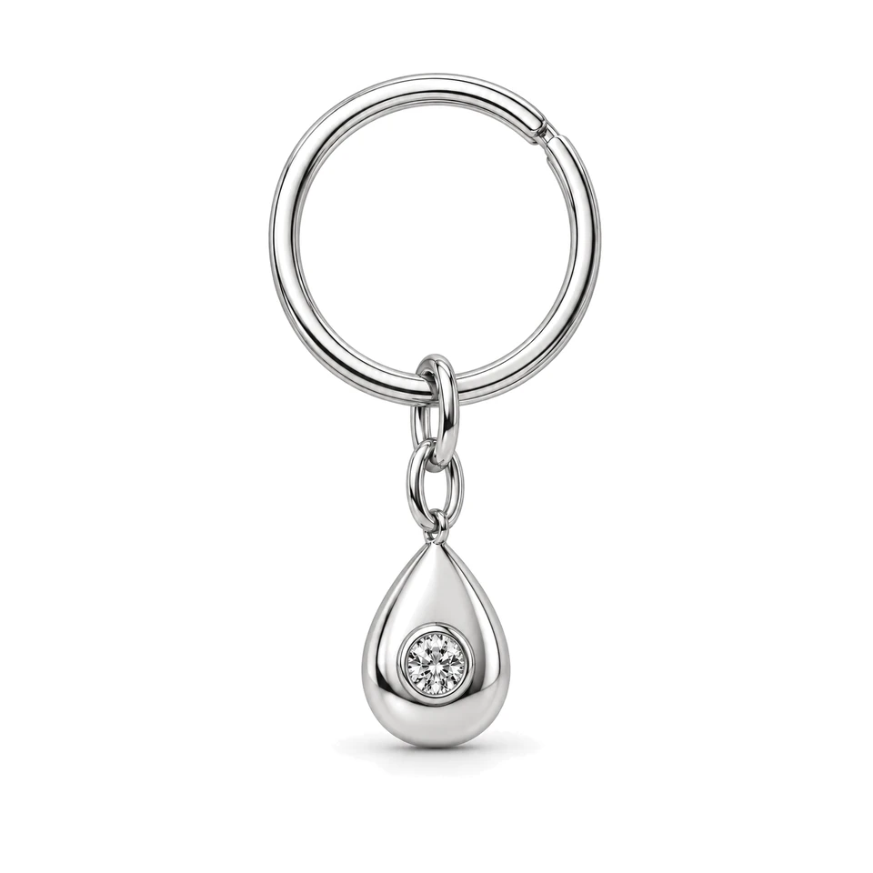 Celia Teardrop Key Ring in Sterling 925 silver by Victoria Diamonds