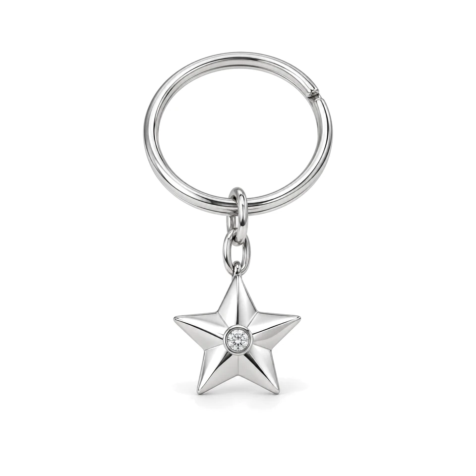 Estelle Star Key Ring in Sterling 925 silver by Victoria Diamonds