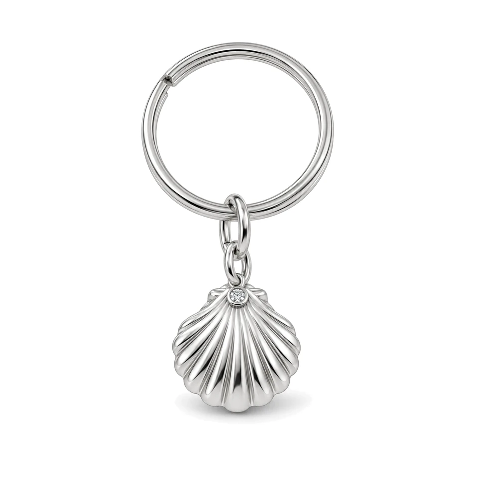 Marina Shell Key Ring in Sterling 925 silver by Victoria Diamonds