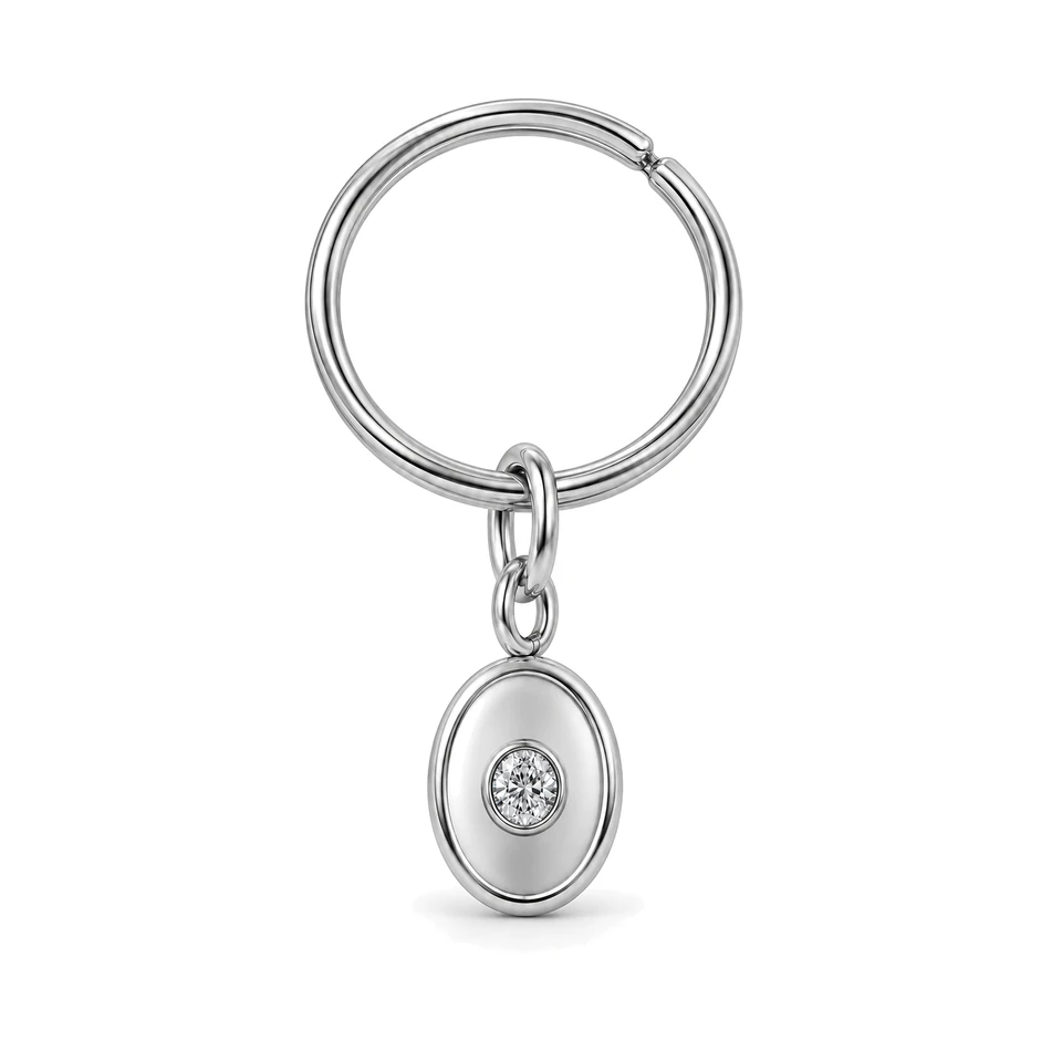 Oriana Oval Key Ring in Sterling 925 silver by Victoria Diamonds