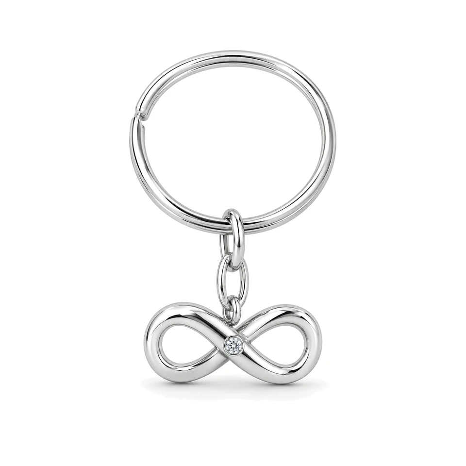 Serena Infinity Key Ring in Sterling 925 silver by Victoria Diamonds