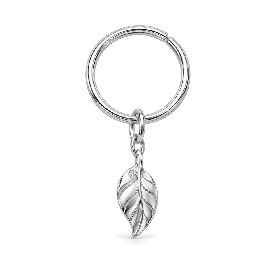 Virelia Leaf Key Ring in Sterling 925 silver by Victoria Diamonds