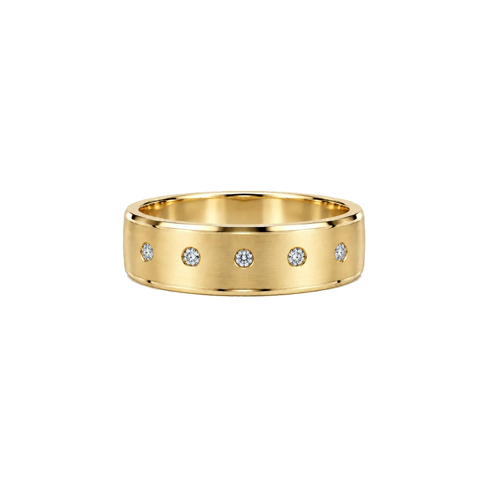 Polished gold band illustrating why ring width matters when checking fit