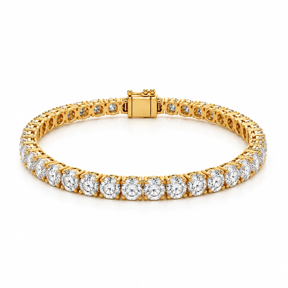 Classic Round Tennis Bracelet (Gold) — 18K Yellow Gold — original jewellery design — Tennis Collection — Victoria Diamonds