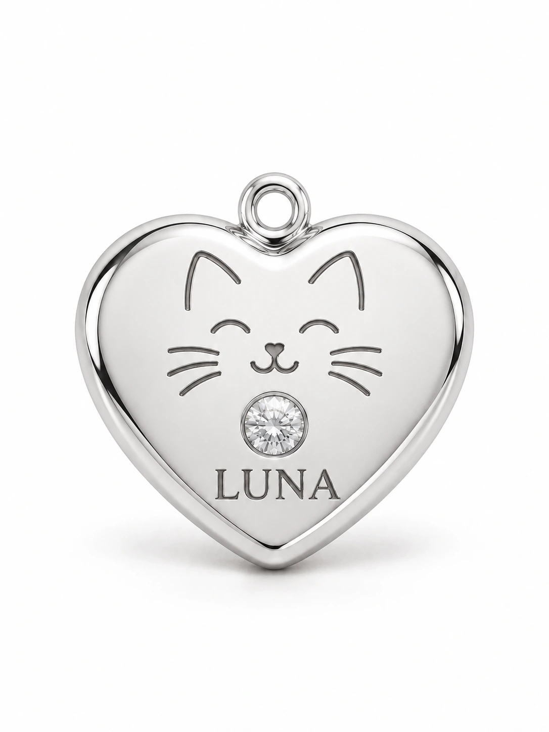 Matching Whisker Heart personalised cat charm for Furbaby