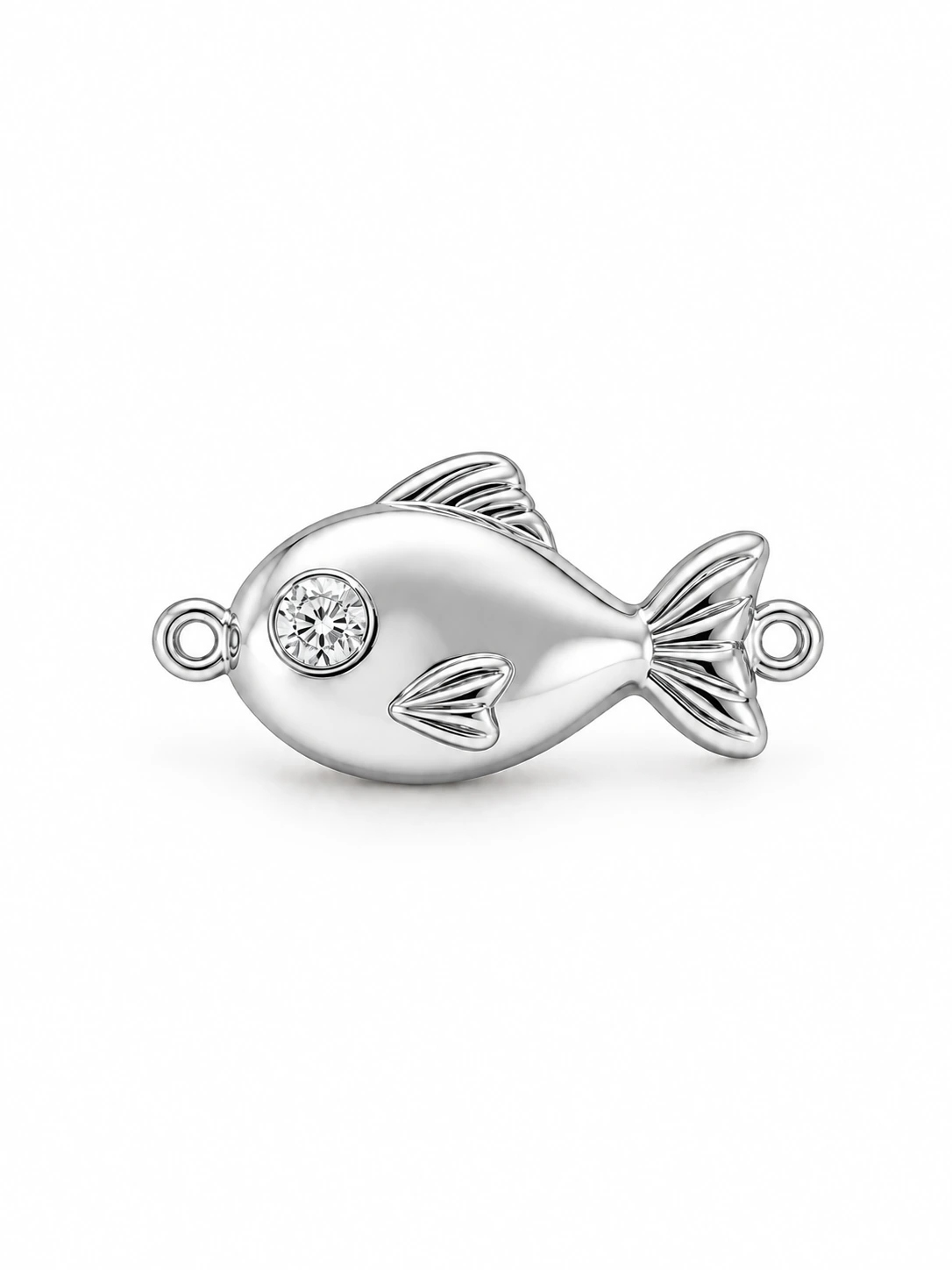 Little Fish Bracelet Charm — Sterling 925 silver — lab-grown diamond design visualisation — Pet Lover Collection — Victoria Diamonds