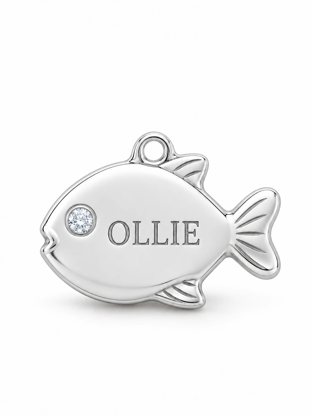 Little Fish Cat Charm — Sterling 925 silver — lab-grown diamond design visualisation — Pet Lover Collection — Victoria Diamonds