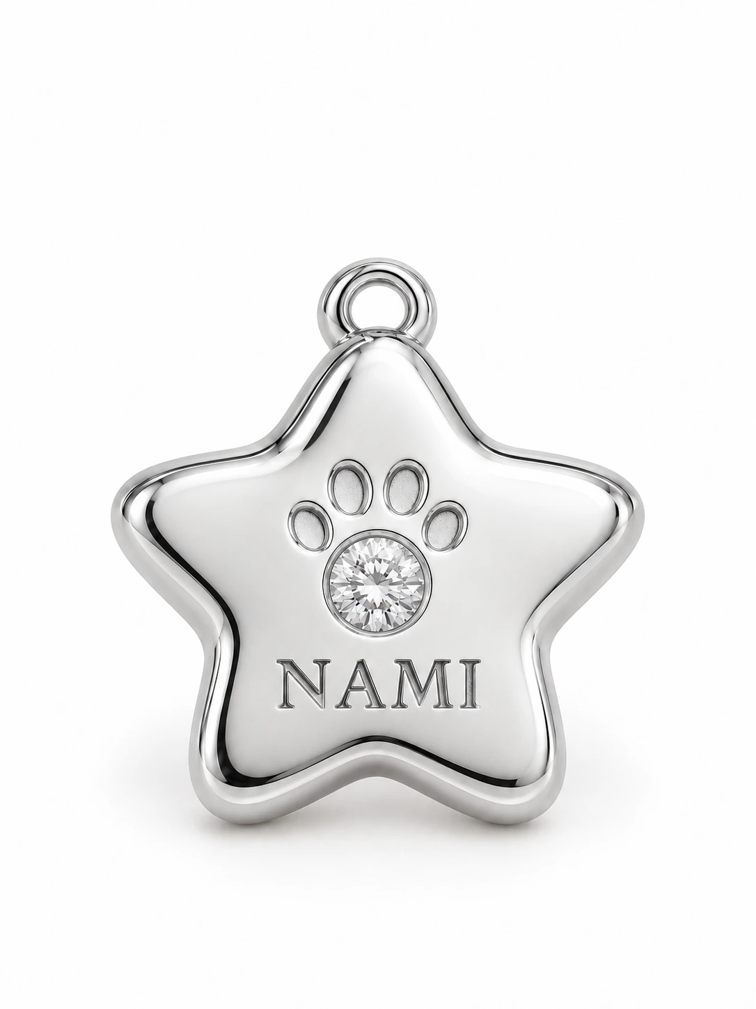 Starlit Paw Cat Charm — Sterling 925 silver — lab-grown diamond design visualisation — Pet Lover Collection — Victoria Diamonds