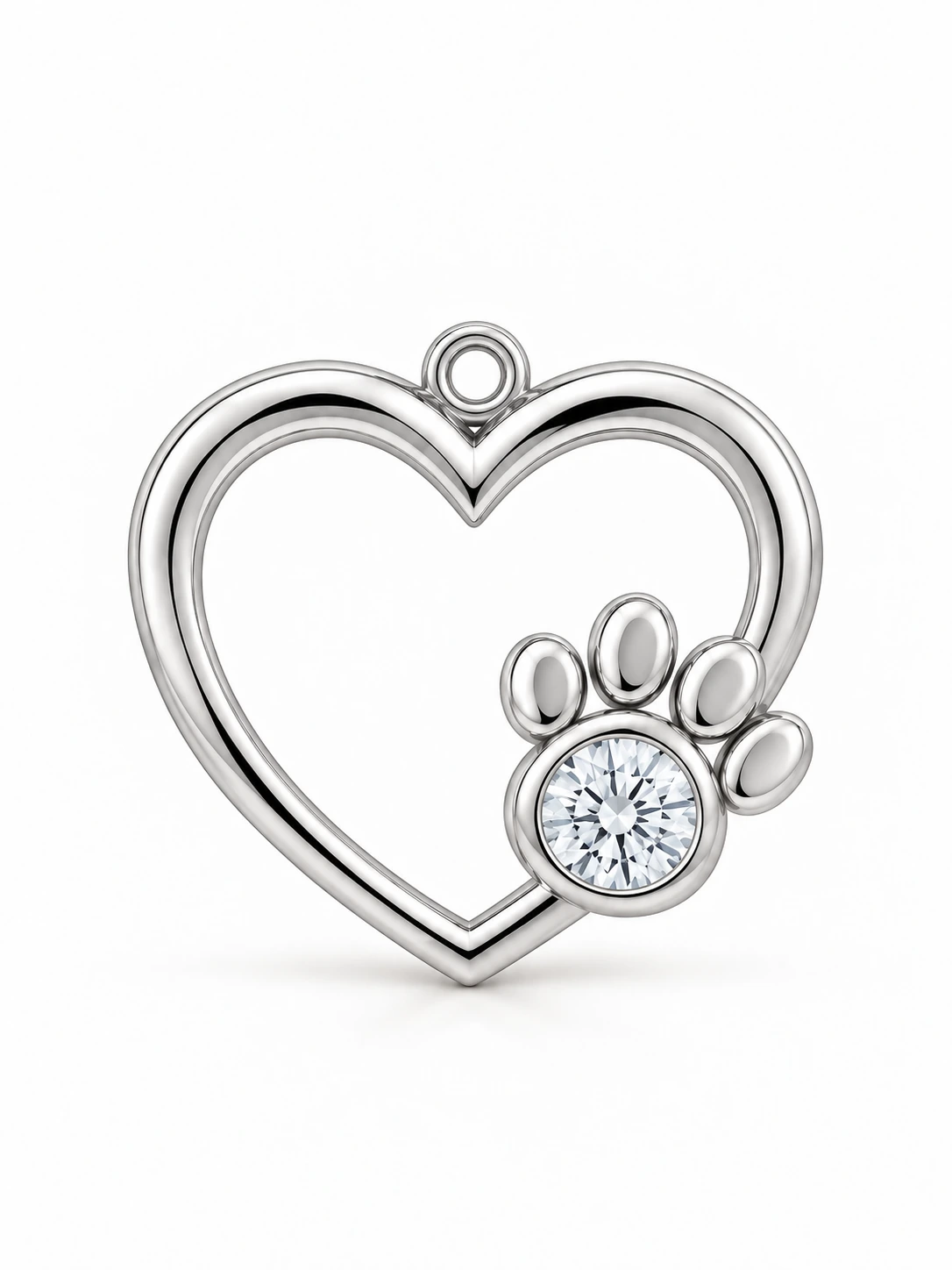 Pawprint Promise Pendant — Sterling 925 silver — lab-grown diamond design visualisation — Pet Lover Collection — Victoria Diamonds