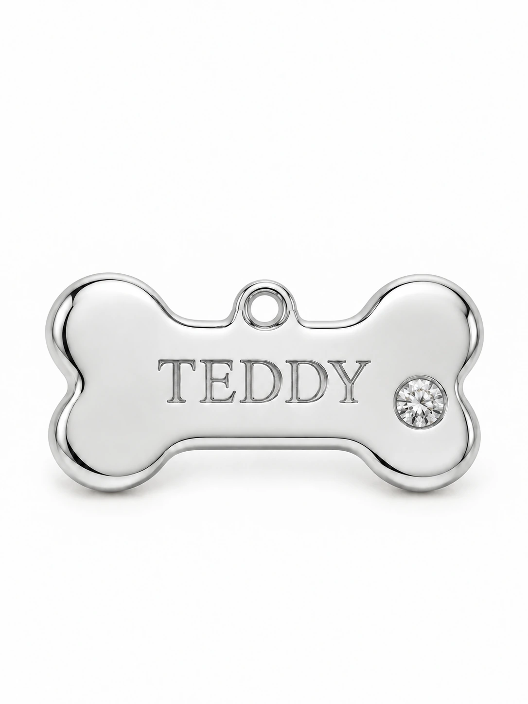 Little Bone Dog Charm — Sterling 925 silver — lab-grown diamond design visualisation — Pet Lover Collection — Victoria Diamonds