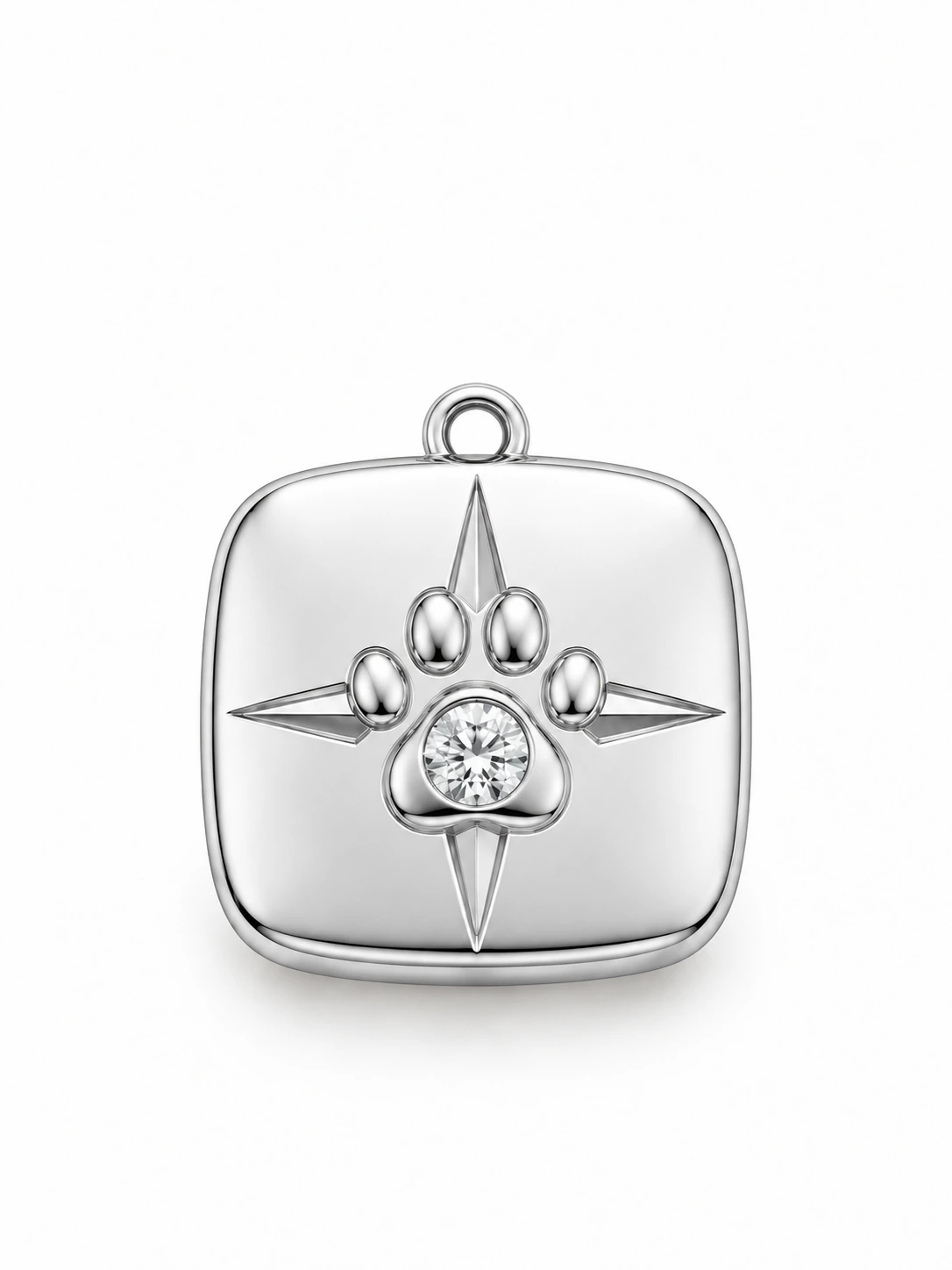Homeward Paw Pendant — Sterling 925 silver — lab-grown diamond design visualisation — Pet Lover Collection — Victoria Diamonds