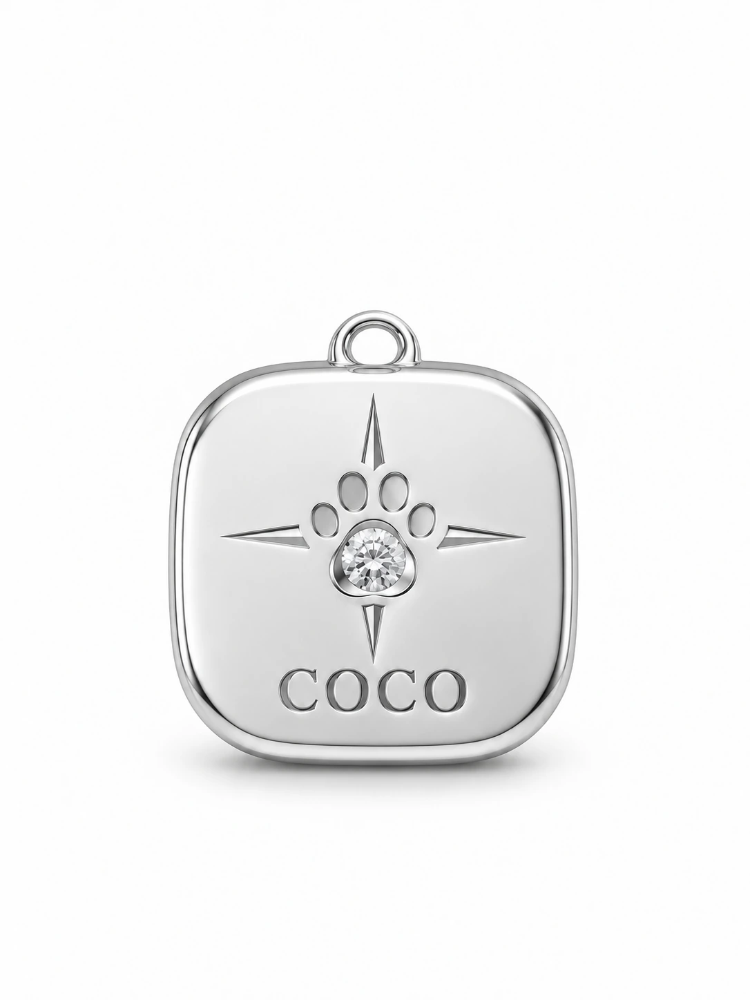 Homeward Paw Dog Charm — Sterling 925 silver — lab-grown diamond design visualisation — Pet Lover Collection — Victoria Diamonds