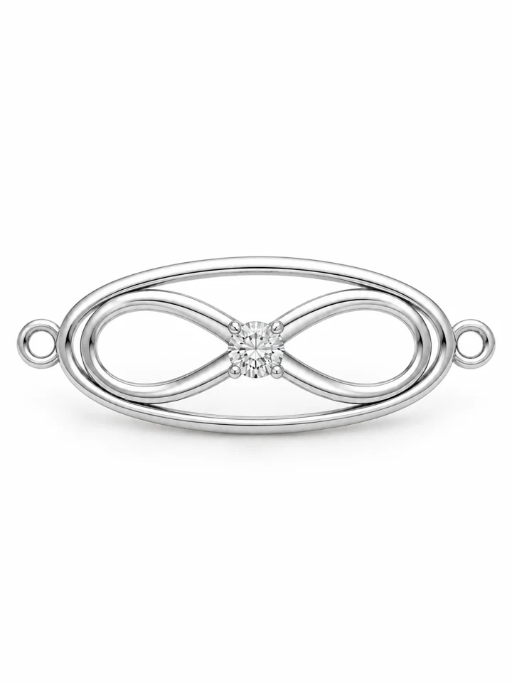 Forever Together Bracelet Charm in Sterling 925 silver with a lab-grown diamond